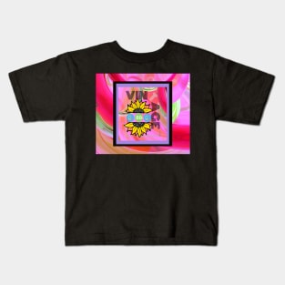 Vintage 1960s Peace Sign Sunflower Pink Psychedelic Kids T-Shirt